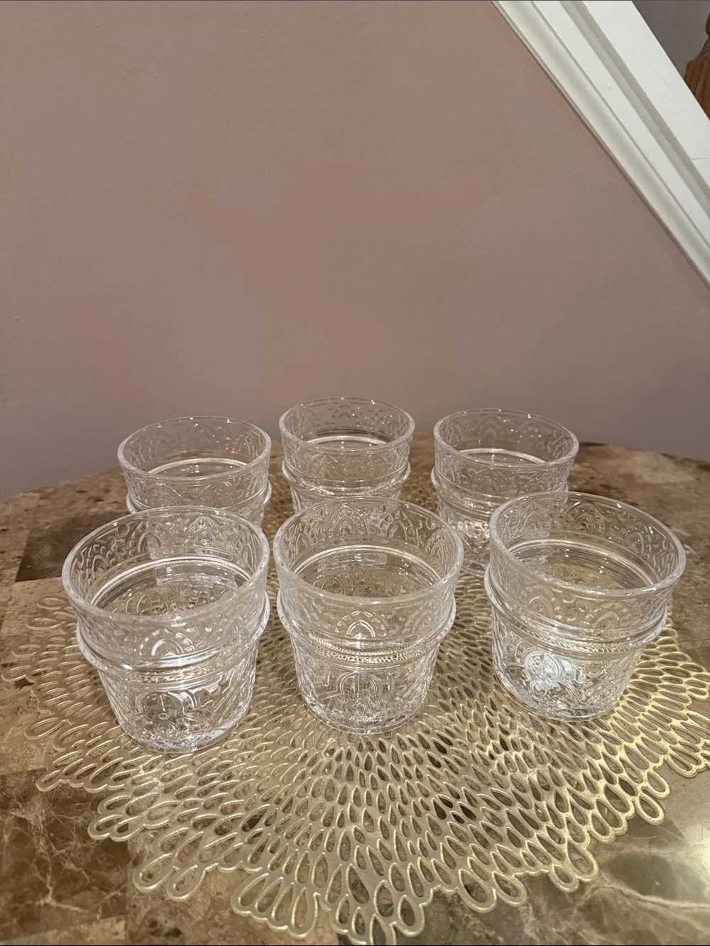 Pottery Barn Asfi  Embossed Acrylic Tumbler,  Set of 6